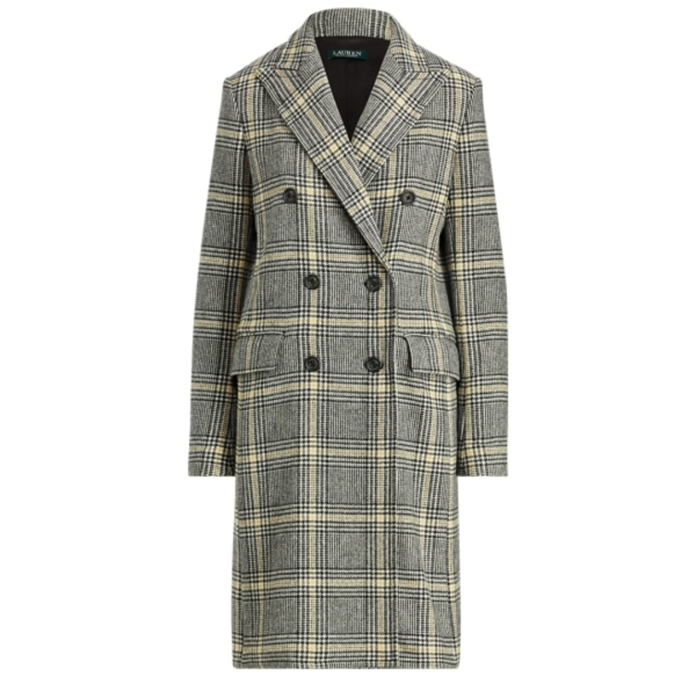 🔥Ralph Lauren | Wool-Blend Plaid Coat